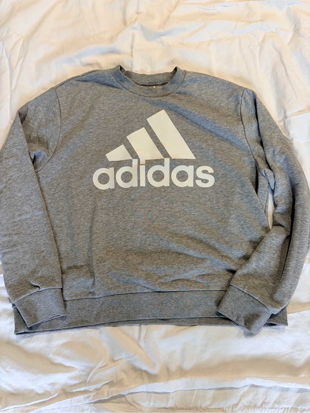 adidas Gray Crewneck Sweatshirt with White Trefoil Logo